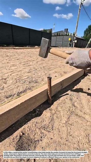 Simple Formwork Alignment Using a Steel Stake | Concrete Slab Preparation.