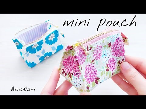 Wide open [How to make a triangular mini pouch] 12cm zipper with subtitles