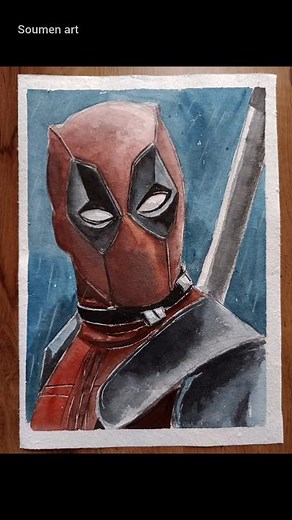 Deadpool Watercolor Painting | Speed Art 🎨🔥