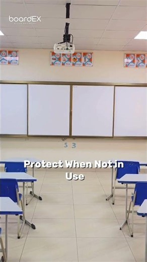 Sliding Whiteboard Reveals Interactive Flat Panel - Smart Classroom Setup by boardEX
