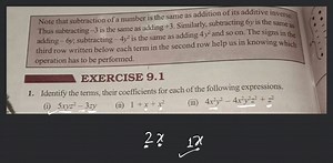 Note that subtraction of a number is the same as addition of it... | Filo
