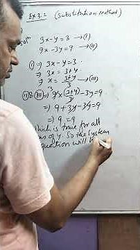 Solve 3x-y=3 and 9x-3y=9