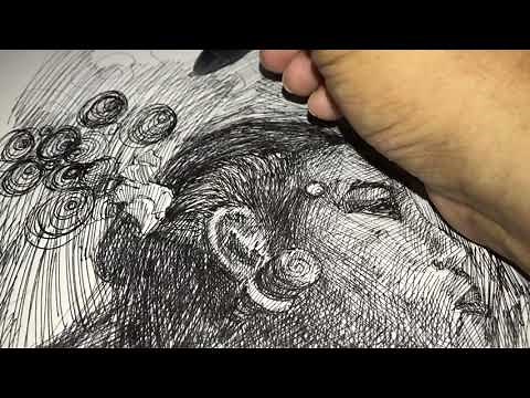 Black pen drawing for beginners