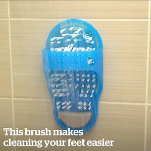 Never bend over in the shower to clear your feet again Get yours here: https://bluecrate.com/products/footbrush | VT