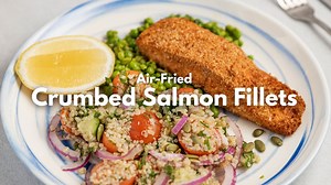 6K views · 65 reactions | Golden, crispy, and guilt-free? Yep, we’ve cracked the code. ✨ These Air-Fried Crumbed Salmon Fillets, made easy with Harris Scarfe Russell Hobbs Australia & New Zealand Air Fryer, are your new weeknight hero. Less fuss, more flavour—what’s not to love? Find the recipe: https://www.goodchefbadchef.com.au/recipes/air-fried-crumbed-salmon-fillets | Good Chef Bad Chef | Facebook