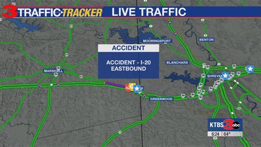 8.4K views · 21 reactions |  TRAFFIC TRACKER  - Avoid I-20 W at the Louisiana/Texas line. A major accident led to an interstate shutdown early Wednesday. | KTBS 3 News | Facebook