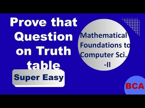 Construction of Truth Table | Question of truth table | MDU BCA Maths | examples | BCA 2nd Sem