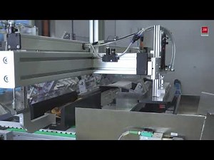 Packaging machine (cartoner) to pack food products in folding cartons.