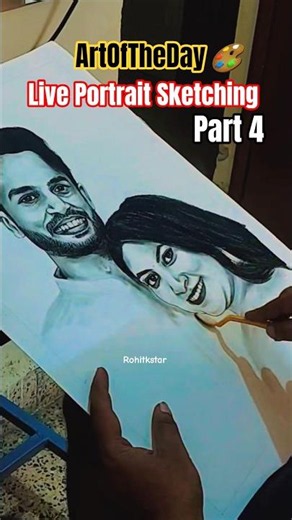 How To Draw Realistic Portrait 🤔 🎨 #shorts #trending #viral #foryou #rohitkstar