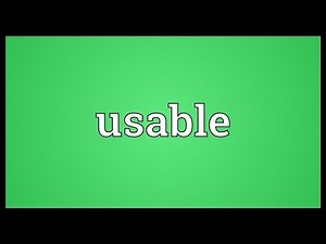Usable Meaning
