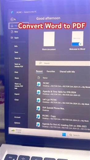 How to Convert Word to PDF in Laptop in Hindi#Short Video#