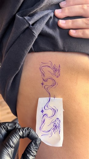 small dragon rib tattoo #dragontattoo #smalltattoos #ribtattoo #finelinetattoo #tattooideas