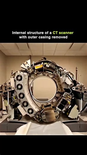 TechNovaX on Instagram: "A CT scan machine consists of a large, donut-shaped unit called a gantry, containing a rotating frame with an X-ray tube and detectors. Key internal components include high-voltage generators, filters, collimators, a slip ring system for continuous rotation, and a patient table. Data is processed in a separate computer console to create cross-sectional images. Main Internal Components and Structure: • Gantry: The main housing unit (donut-shaped) that contains the rotatin