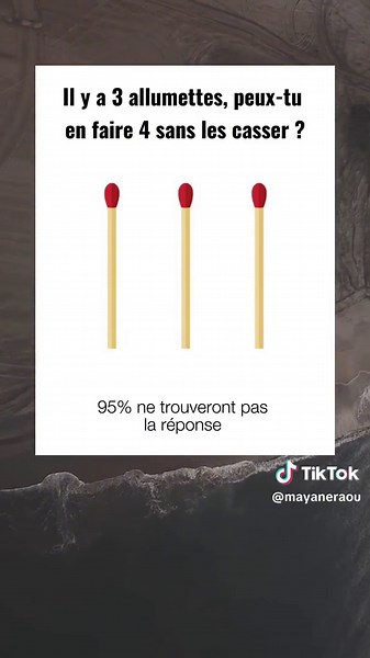 Casse-tête des allumettes : Transformez 3 en 4