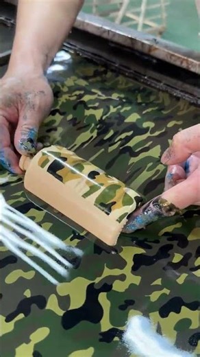 Bottle camouflage water transfer printing process