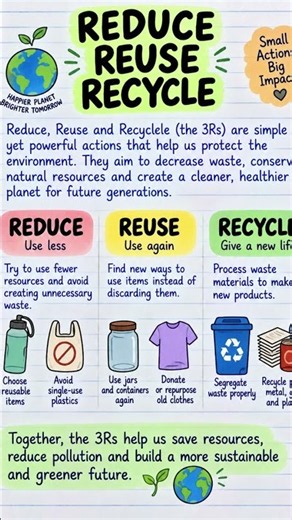 Reduce, Reuse, Recycle ♻️🌍 | Explained Simply | REDUCE REUSE RECYCLE | #youtubeshorts