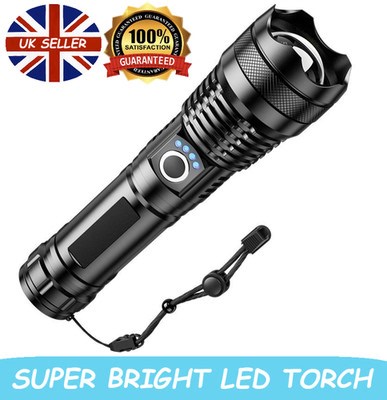 High Powered Super Bright Flashlight LED Rechargeable Torch Lamps MULTI USE  | eBay UK