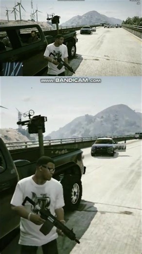 GTA 5 | Franklin Gun Truck vs Police 🚓 & Helicopter 🚁 | Shorts