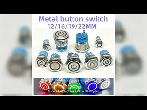 12 16 19 22MM Metal Button Switch LED Light Waterproof Momentary Self-Locking Car Engine Power Supp