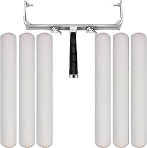8PC 18 Inch Paint Roller Kit with Extension Pole 6pcs 18 inch Paint Roller Covers 18" Roller Frame Large Paint Rollers Wide Paint Roller for Painting Walls Ceiling Floor