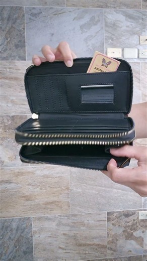 🤎 Billetera Artesanal Doble Cierre Café | Diseño Místico ✨ Envío Gratis México