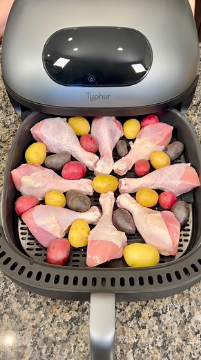 Mistie Knight on Instagram: "Dinner has never been easier!  Easy recipe when you only have minutes to throw something together! I used garlic powder, onion powder, paprika, italian seasoning, salt & pepper. I cooked at 365 for 20-25 mins, tossing everything halfway! Use code MISTIE10 for 10% off, link in bio! #typhurpartner #airfryer #easyrecipes @typhur_culinary"