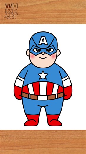 Chubby Captain America Drawing Tutorial for Kids
