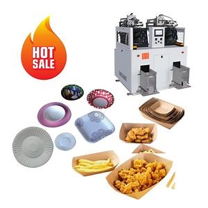 [Hot Item] Full Automatic Two- Station French Fried Potatoes Paper Plates Erecting Making Forming Machine