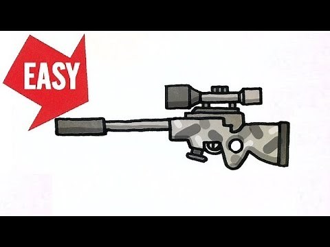 How to draw Fortnite gun【Suppressed Sniper Rifle 】Easy & Cute drawing｜Jolly Art NEGI