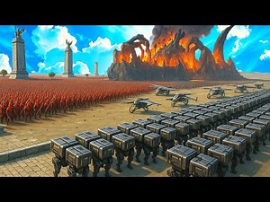 4000000 T-45 Iron Vanguard & B2 Droids vs Warhammer Warlord & Alien Swarm | UEBS 2 Predator Map