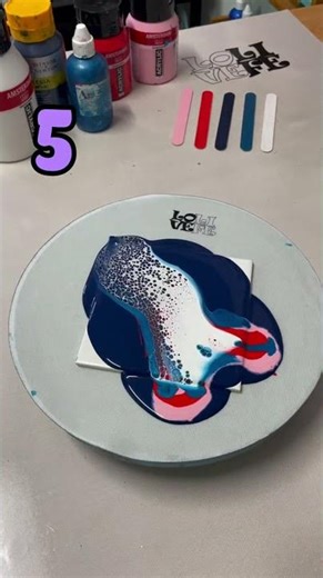 March Challenge Day 5 | FUN Color Combination Acrylic Pour | Fluid Art with Cells by MarjoleinART