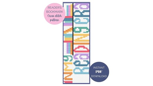 Cross Stitch Bookmark Patterns for Readers and Book Lovers (PDF Download) - Etsy