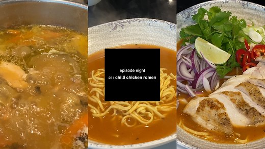 wok from home episode #8 | chilli chicken ramen - ramen fans. it’s the one you’ve been waiting for. tonight steve is serving up a wagamama institution. the chilli chicken ramen. there’s heat. there’s noodles. there’s that rich chicken broth. put down the packet ramen pick up the wok 😉 - the dish | makes 2 - 2 chicken breasts 500ml chicken stock 200g soba noodles 75ml sriracha 50ml sweet chilli sauce 2 tsp malt vinegar 1 tsp shichimi or paprika - garnish - 40g beansprouts 2 spring onions 1/2 red