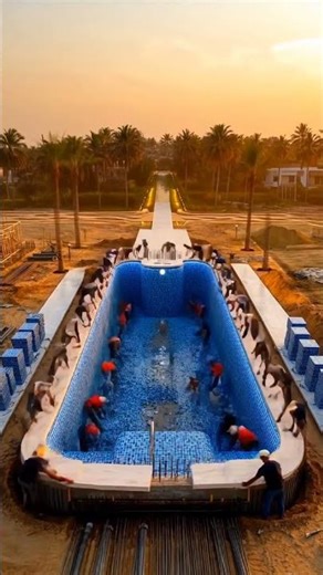 iPhone Shape luxury swimming pool Construction 🏗️ Transformation Timelapse #making #shorts