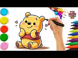 How to Draw Winnie the Pooh | Cute Cartoon Drawing for Kids | Easy Step by Step | Doodle World Kids