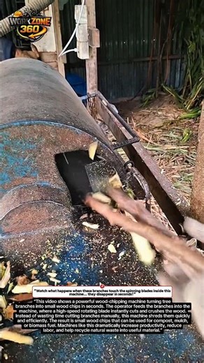 INSANE Wood Chipper Devours Branches in Seconds! Satisfying Machine Power #shorts #machine #wood