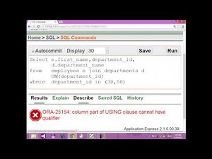18 Oracle Database SQL Joins Self join CROSS Natural USING Inner Join On LEFT RIGHT FULL Outer Join