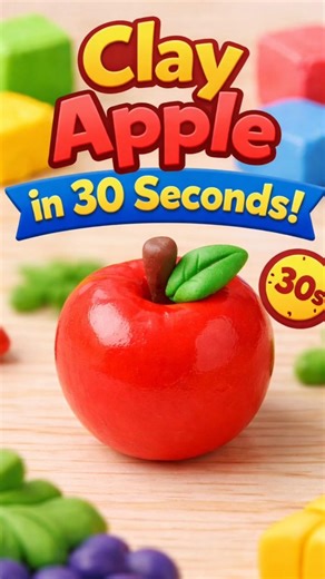 How to make Clay Apple 🍎 | Easy Clay Art for Kids #shorts