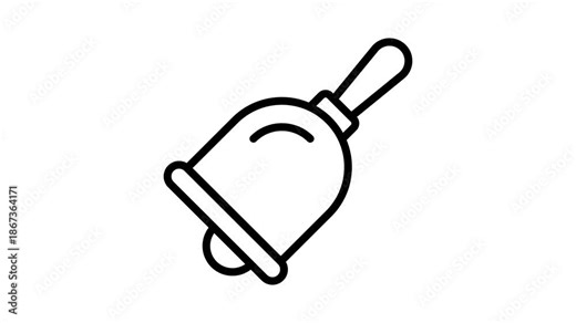 Grab this premium animated icon of school bell, notification bell vector design