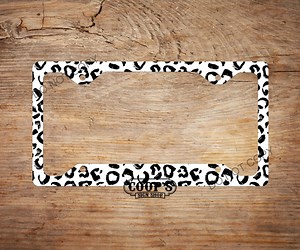 White Cheetah License Plate Frame - Matches Personalized Plate in Our Shop - Car Accessories - Car Plate Frame - Auto Tag Frame - New Driver - Etsy