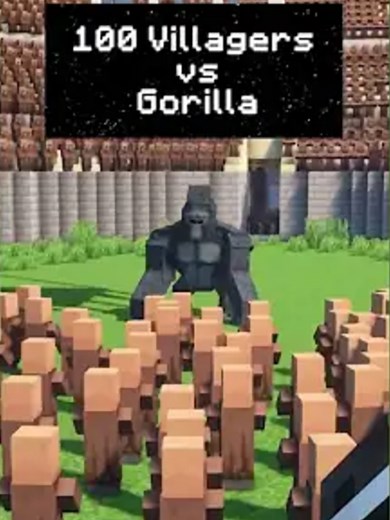 100 Aldeanos vs GORILA en Minecraft: Diversión Asegurada
