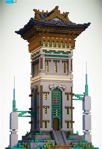 Japanese & Medieval–Inspired Sci-Fi Minecraft Temple Built with quartz, copper, stone, spruce, and deepslate. This Minecraft build blends Japanese architecture, medieval design, and sci-fi aesthetics into one cinematic structure. Full build download on Patreon (Soon). IG: sausbuilds Server: play.shirecraft.us #minecraft #minecraftbuild #minecraftmemes #sausbuilds #minecraftbuilding