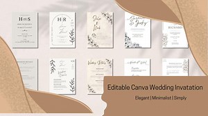 Minimalist Wedding Invitations Template, Editable, Elegant and Simple, Wedding Invitation Canva, Digital Wedding Invitation, Wedding Invite - Etsy