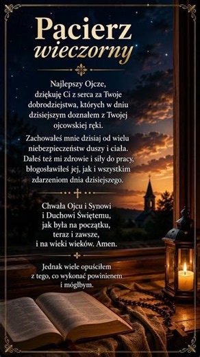 Pacierz wieczorny – dziękczynna modlitwa przed snem | Powierz Bogu cały swój dzień