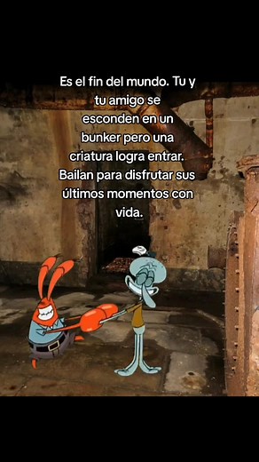 Bob Esponja Dancing in a Bunker with a Ghost