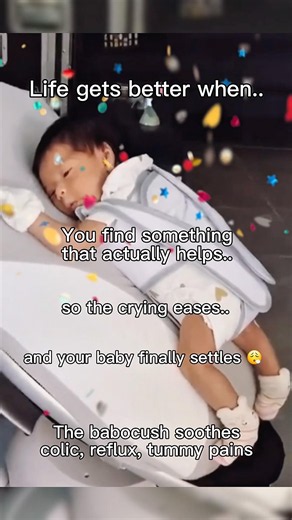 Soothing vibrations and internal heartbeat, helps babies with colic, reflux and gas 🫧