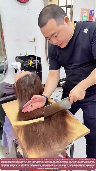 Klinge über Kopf: Ein Haarschnitt mit der Küchenklinge