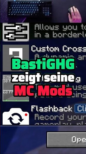 Alle mods in Minecraft die BastiGHG nutzt #shorts #trending