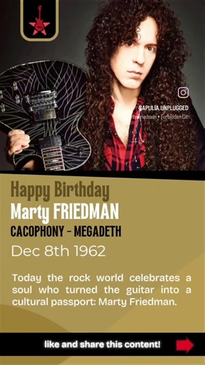 Happy birthday Marty FRIEDMAN! Dec 8th 1962 #martyfriedman #megadeth #onthisday #happybirthday #hype