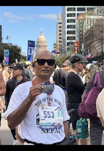 At 58, while many talk about slowing down, my dad is still getting faster. He finished his 2nd Austin Marathon in 3:45 which is 30 minutes better than his last year record. No excuses, no complaints, just consistency, hard work, and pure determination. That’s what dedication looks like. #nepalitiktok #Austin #goviral #AustinMarathon2026 #RunMotivation